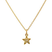 18K Yellow Gold Shooting Star Diamond Pendant